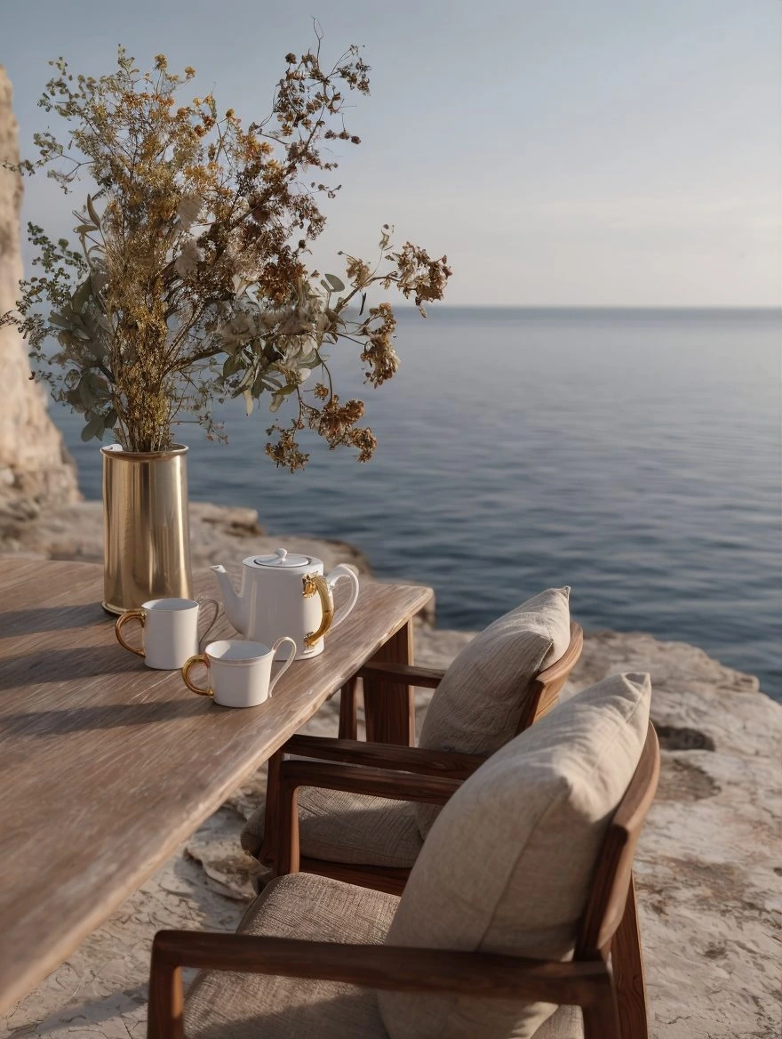 Tableware by the sea